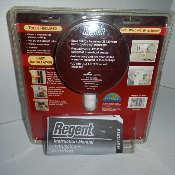 Regent Motion Activated Security Light, 110 Degree Detection Field New Sealed - Picture 4 of 9